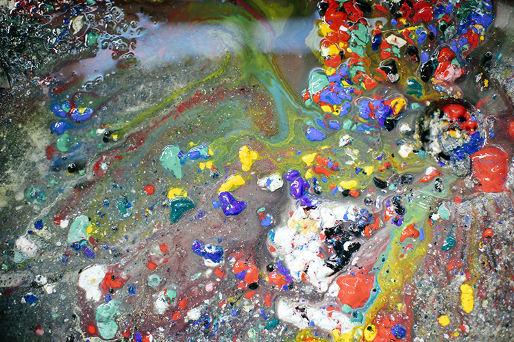 paint splatters on a canvas
