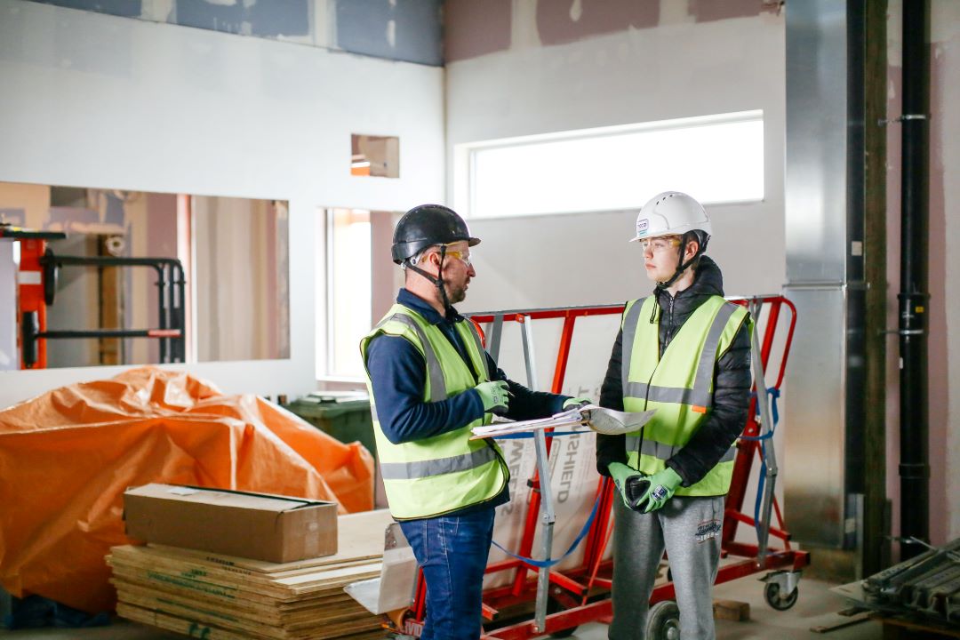 Student working with employer