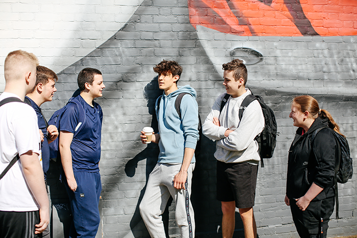 students socialising