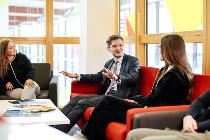 Staff giving advice to students