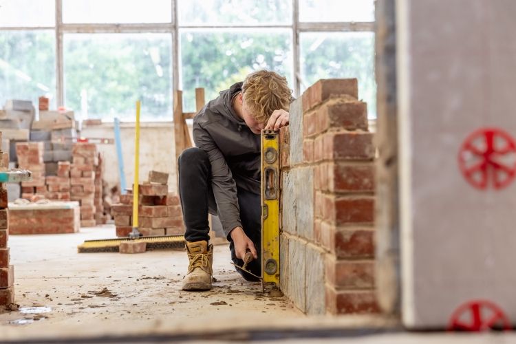 Student using equipment