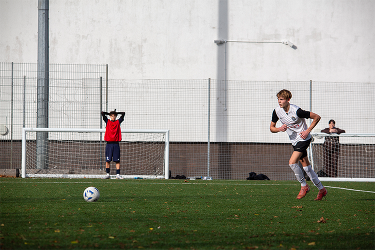 Footballer taking a penalty