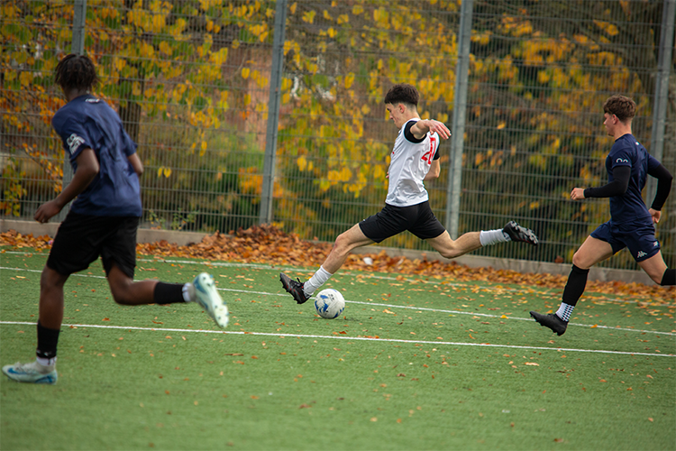 Footballer taking a shot