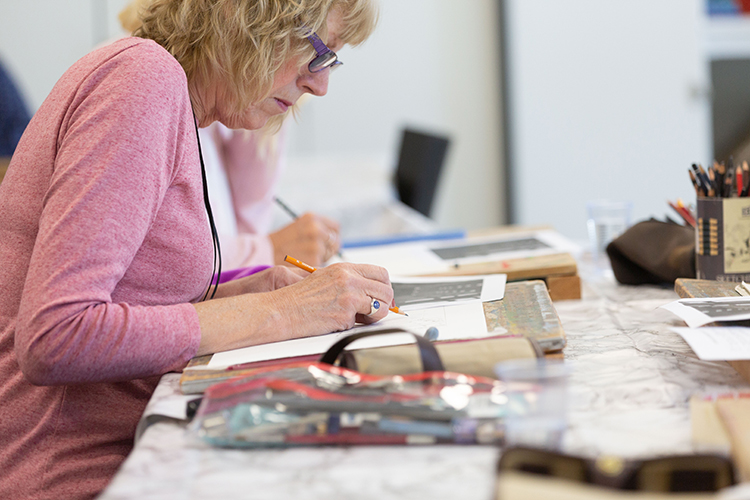 lady drawing a picture