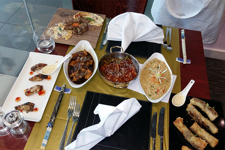 Selection of Asian food prepared by student
