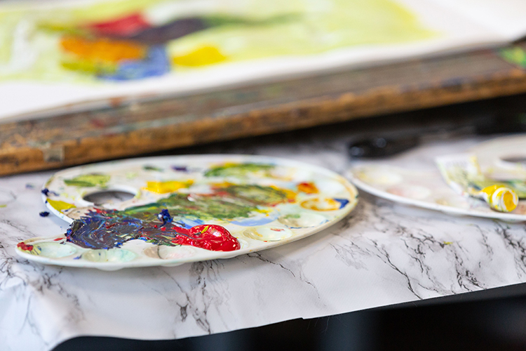 Tray of paint