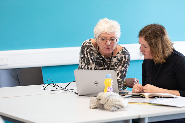 Teacher practicing helping a student one-to-one
