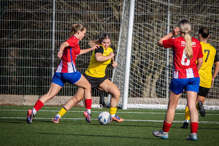 Footballers in a match