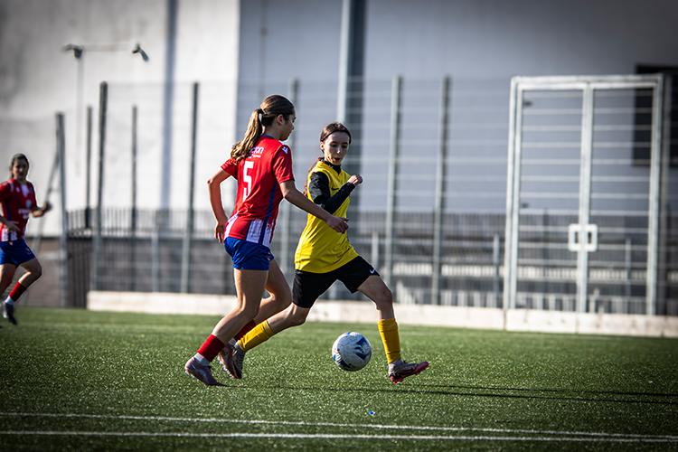 Footballers in a match