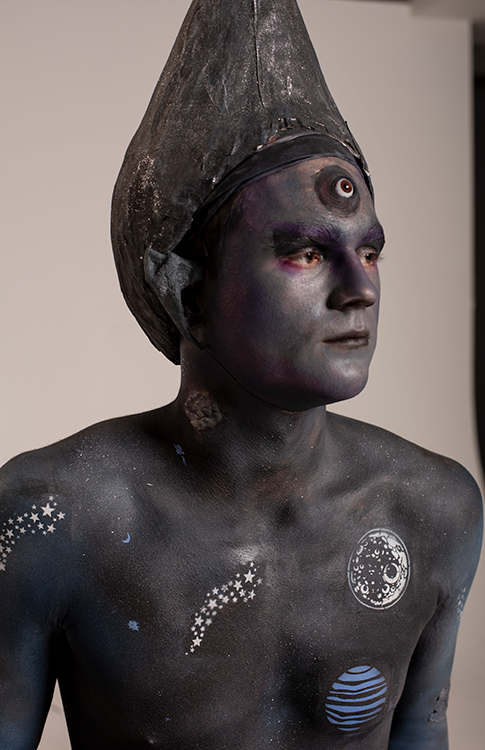 student with makeup on