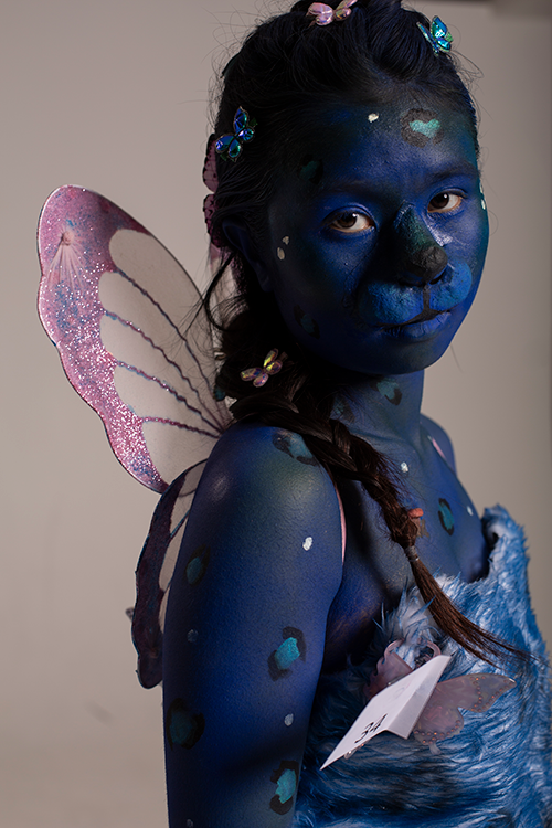 student with makeup on