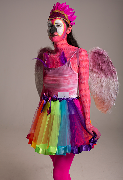 student with makeup on