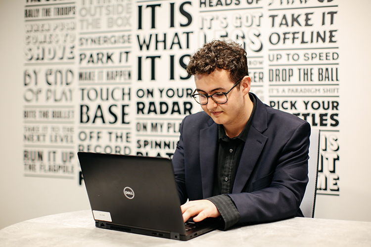 Student on laptop