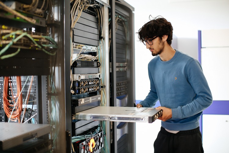 Student in Server Room