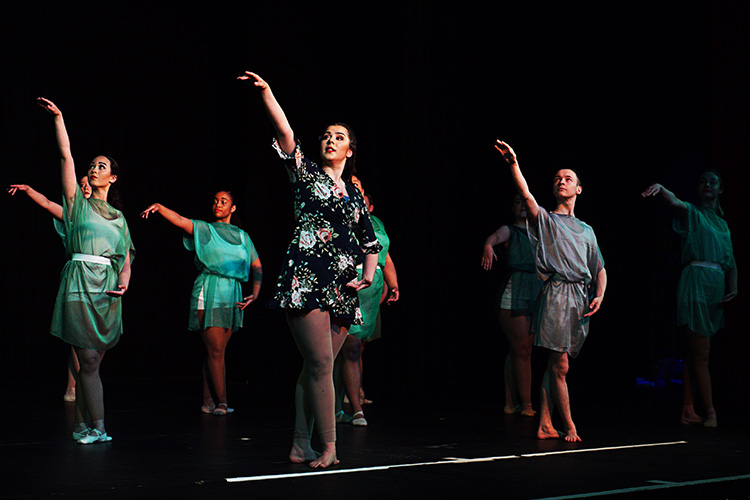 group of students dancing choreography