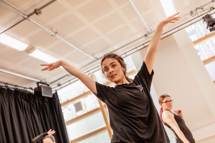 group of students dancing