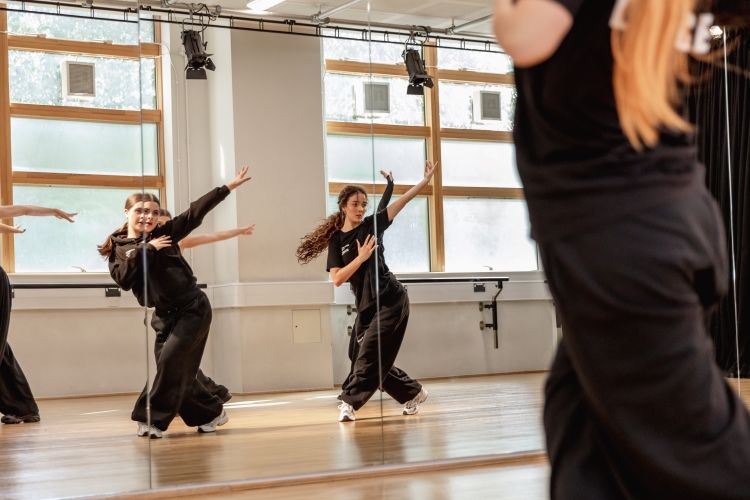 group of students dancing