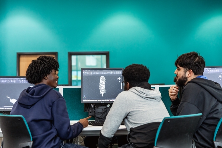 Students working on a project