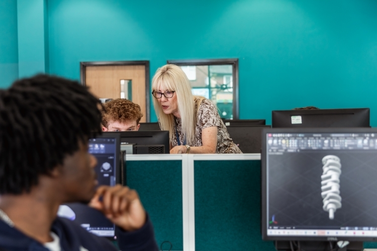 Students working on a project