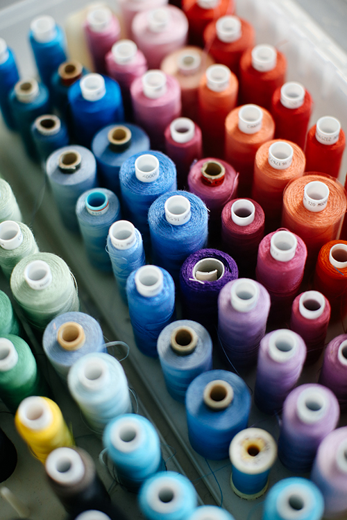 Colourful sewing cotton threads