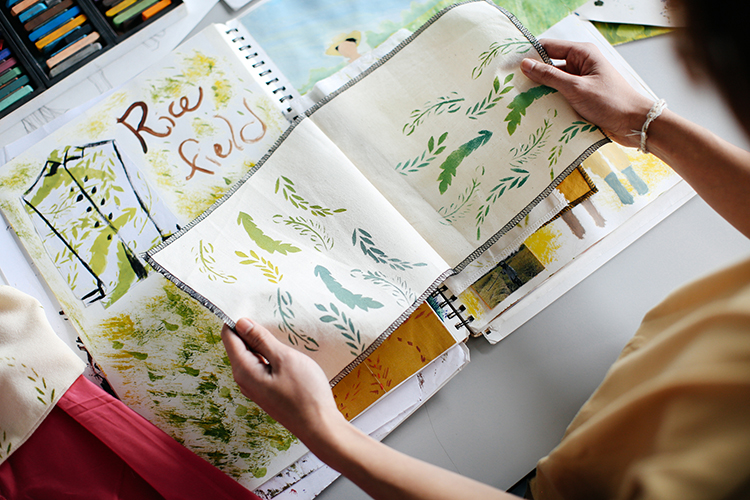 Student's portfolio of fashion and textiles work