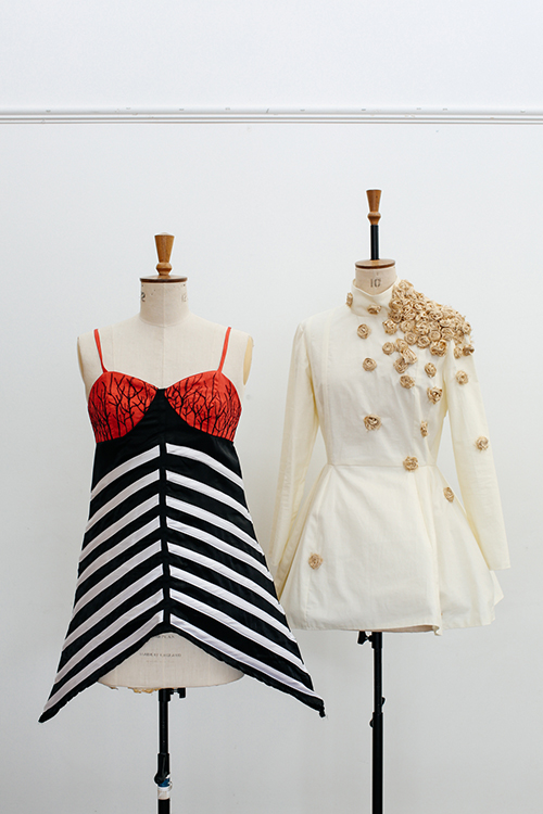 Mannequins with dresses on