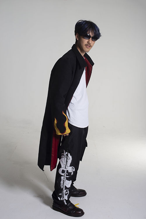 student modelling an outfit