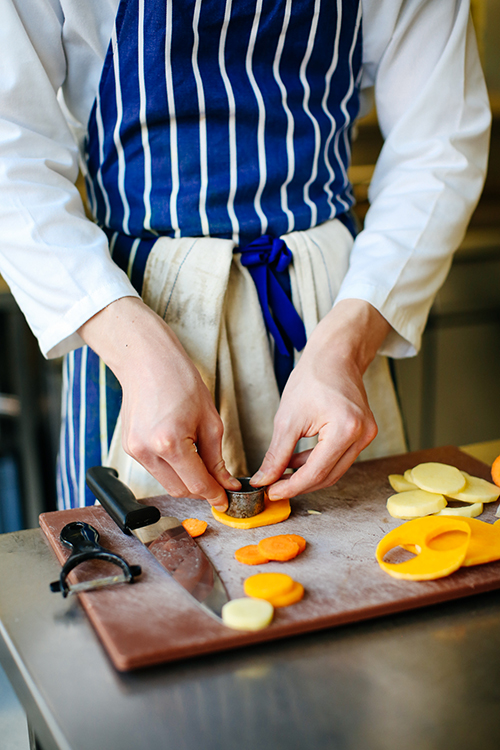 Student preparing food