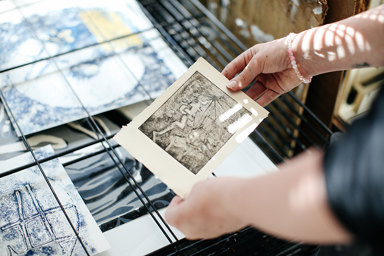 Student's screen printed work
