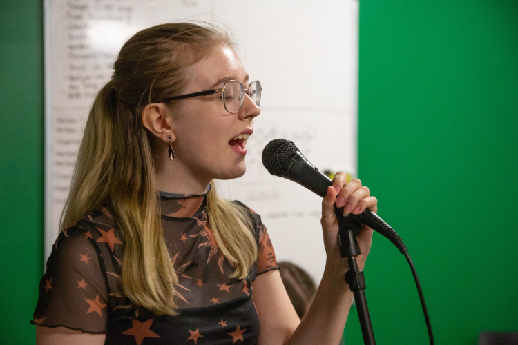 Student singing