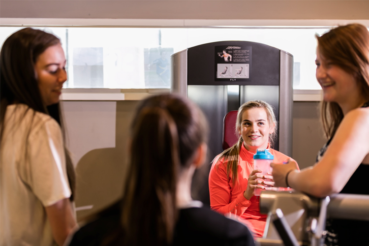 Students in the gym