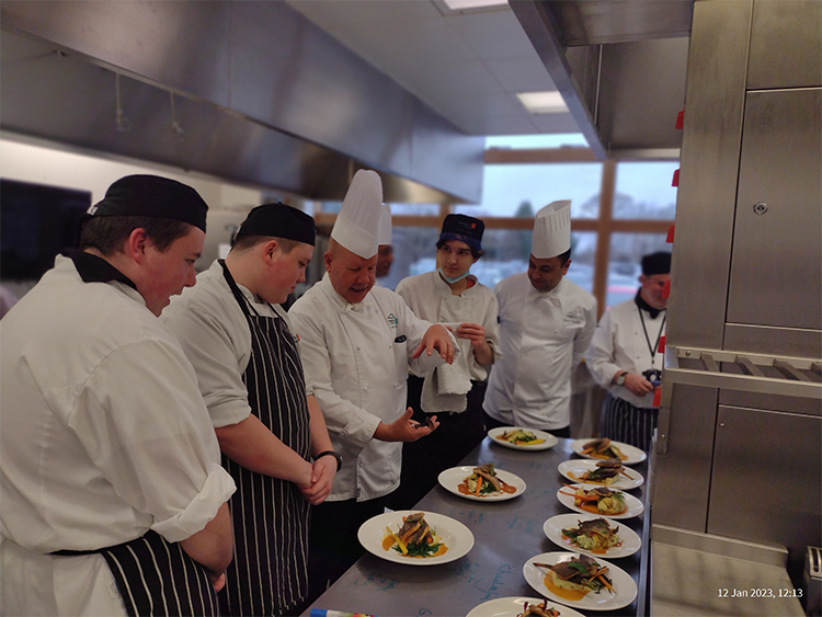 Wembley chefs providing feedback to students
