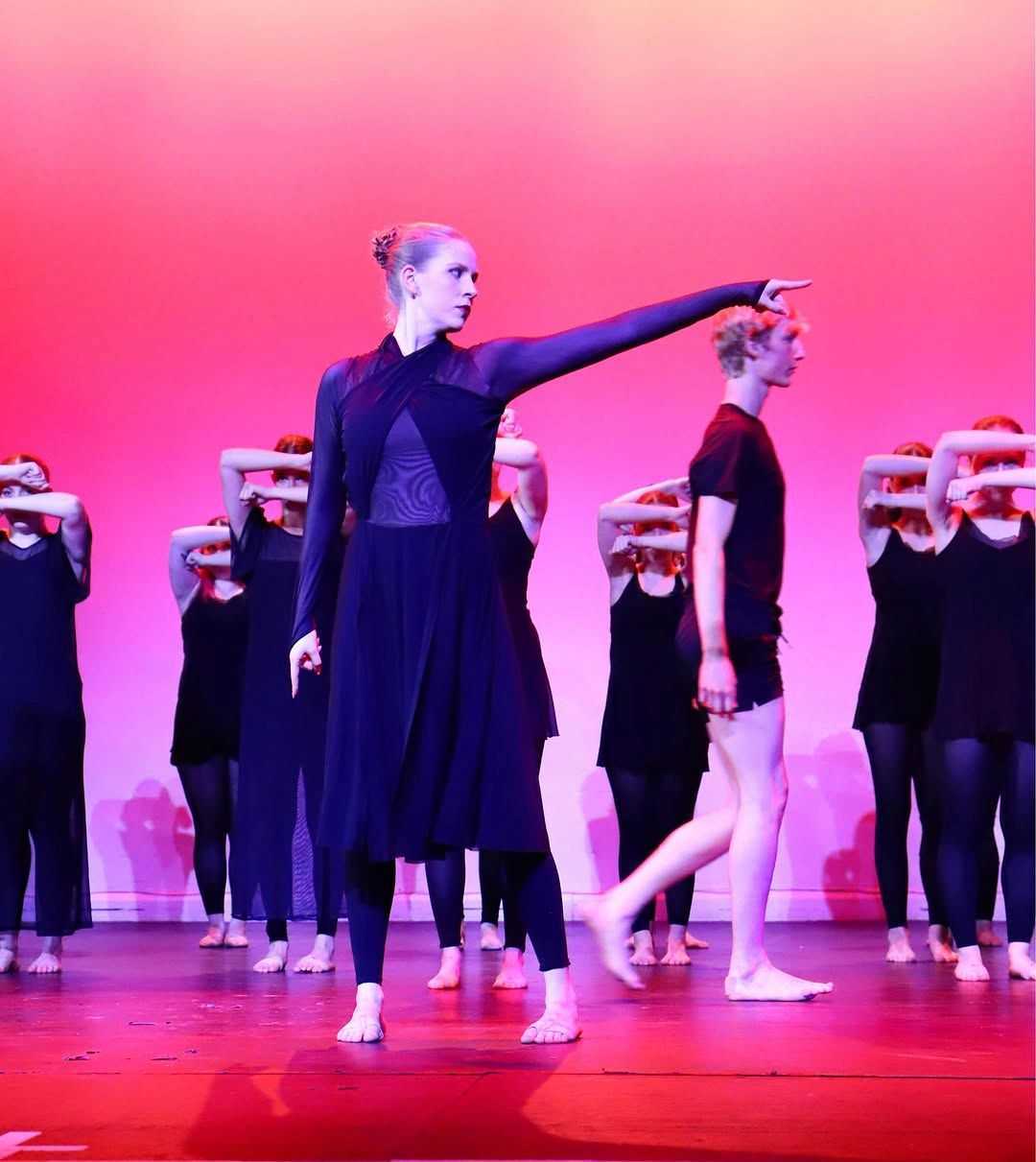 Students dancing on stage
